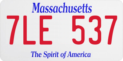 MA license plate 7LE537
