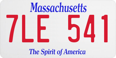 MA license plate 7LE541