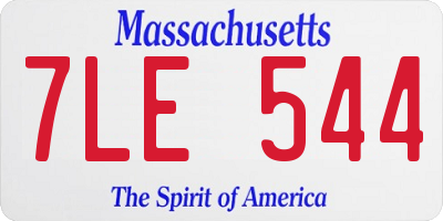 MA license plate 7LE544