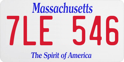 MA license plate 7LE546