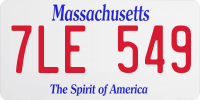 MA license plate 7LE549