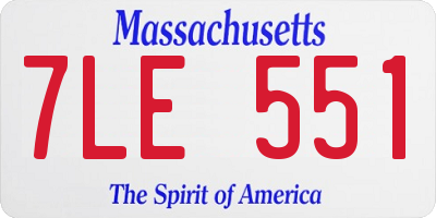 MA license plate 7LE551
