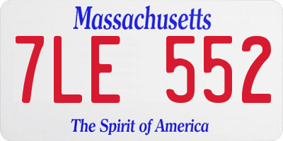 MA license plate 7LE552