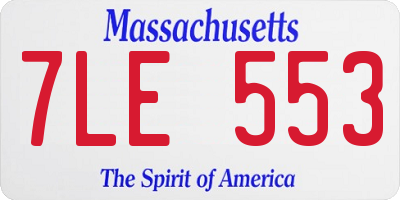 MA license plate 7LE553