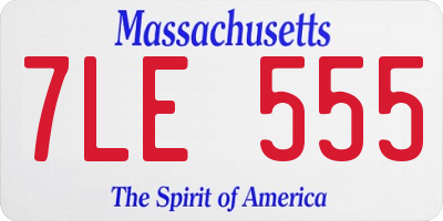 MA license plate 7LE555