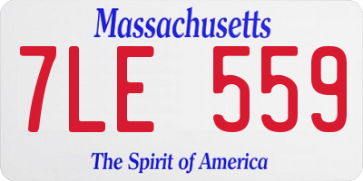 MA license plate 7LE559