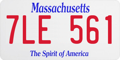 MA license plate 7LE561