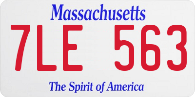 MA license plate 7LE563