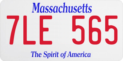 MA license plate 7LE565