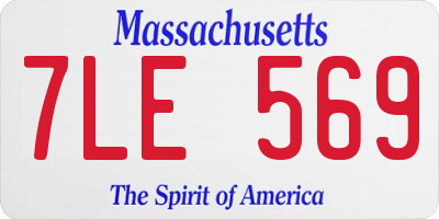MA license plate 7LE569