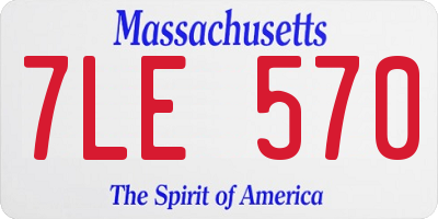 MA license plate 7LE570