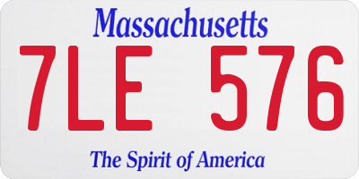 MA license plate 7LE576