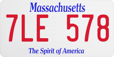 MA license plate 7LE578