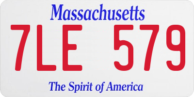 MA license plate 7LE579
