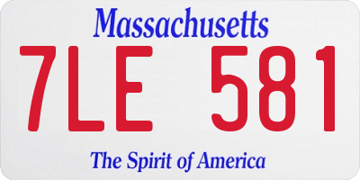 MA license plate 7LE581