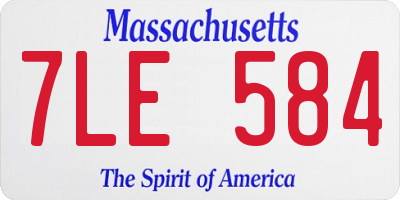 MA license plate 7LE584
