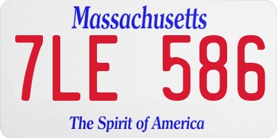 MA license plate 7LE586