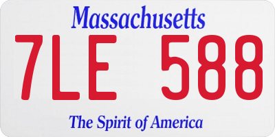 MA license plate 7LE588