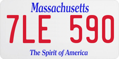 MA license plate 7LE590
