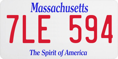 MA license plate 7LE594