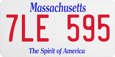 MA license plate 7LE595