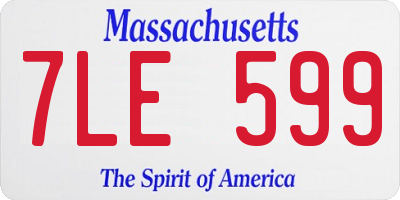 MA license plate 7LE599