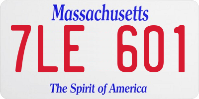 MA license plate 7LE601