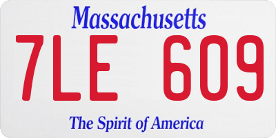 MA license plate 7LE609