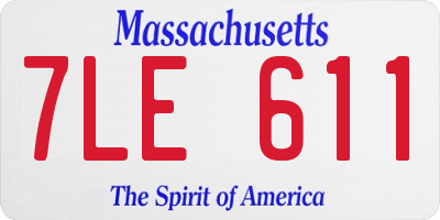 MA license plate 7LE611