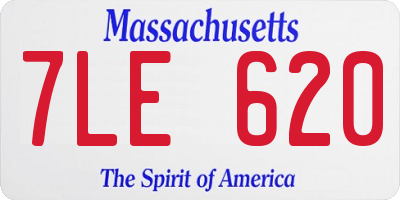 MA license plate 7LE620