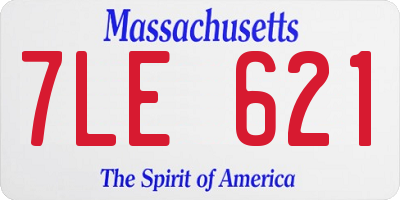 MA license plate 7LE621