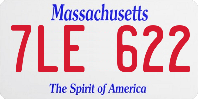 MA license plate 7LE622