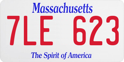 MA license plate 7LE623