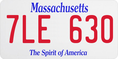 MA license plate 7LE630
