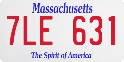 MA license plate 7LE631