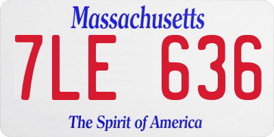 MA license plate 7LE636