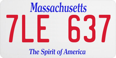MA license plate 7LE637