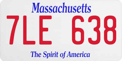 MA license plate 7LE638