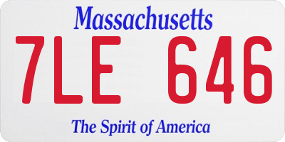 MA license plate 7LE646