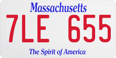 MA license plate 7LE655