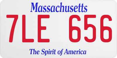 MA license plate 7LE656