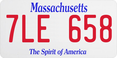 MA license plate 7LE658