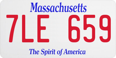 MA license plate 7LE659