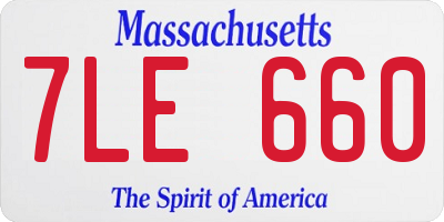MA license plate 7LE660