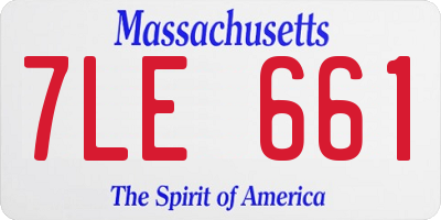 MA license plate 7LE661