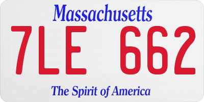 MA license plate 7LE662
