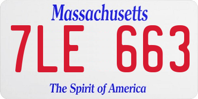 MA license plate 7LE663