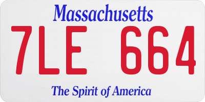 MA license plate 7LE664
