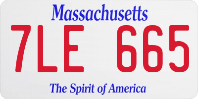 MA license plate 7LE665
