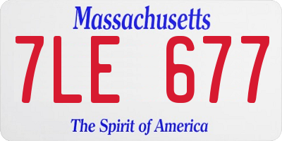 MA license plate 7LE677